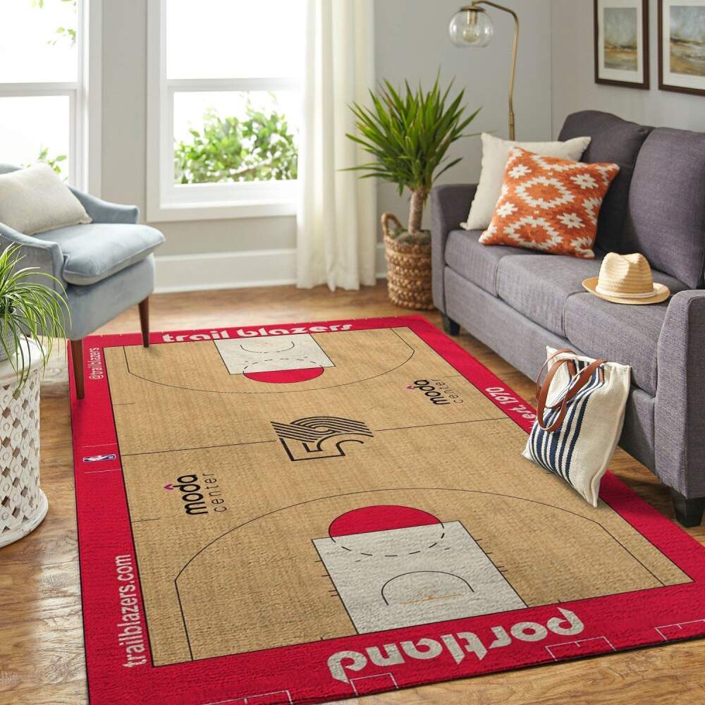 Portland Trail Blazers Court Area Rug Nba Basketball Team Logo | Home Decor Easily