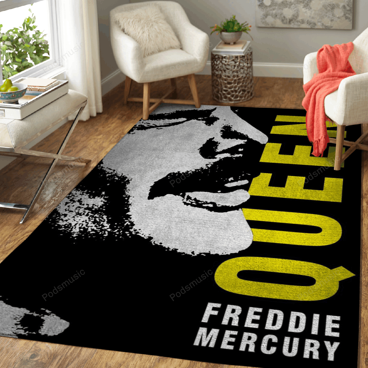 Queen All About Music Art For Fans Area Rug Regtangle  Chussin | Home Decor Easily
