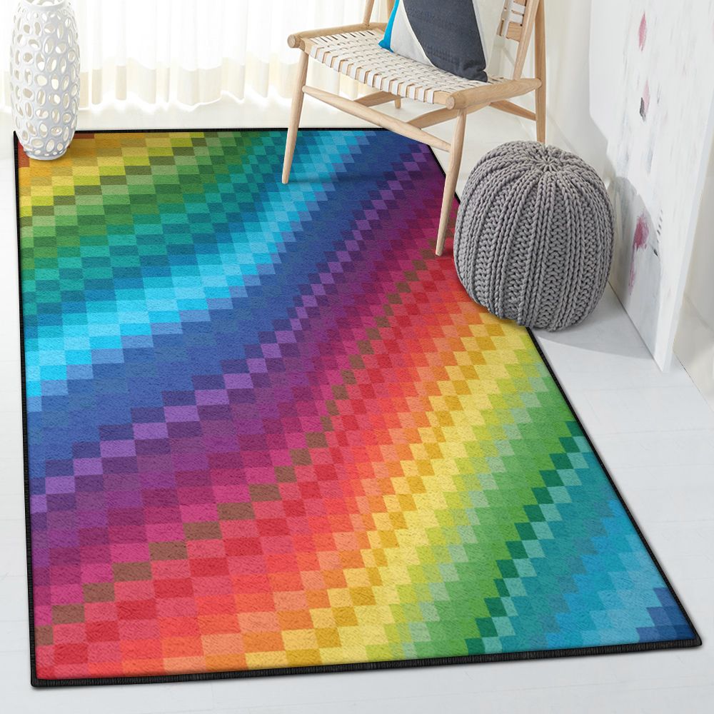 Rainbow Color Modern Area Rugs, Rainbow Rug  Chussin | Home Decor Easily