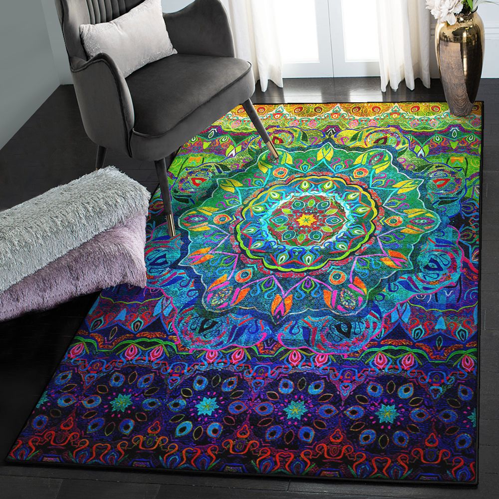 Rainbow Dining Room Rug, Flourish Rainbow Rug  Chussin | Home Decor Easily