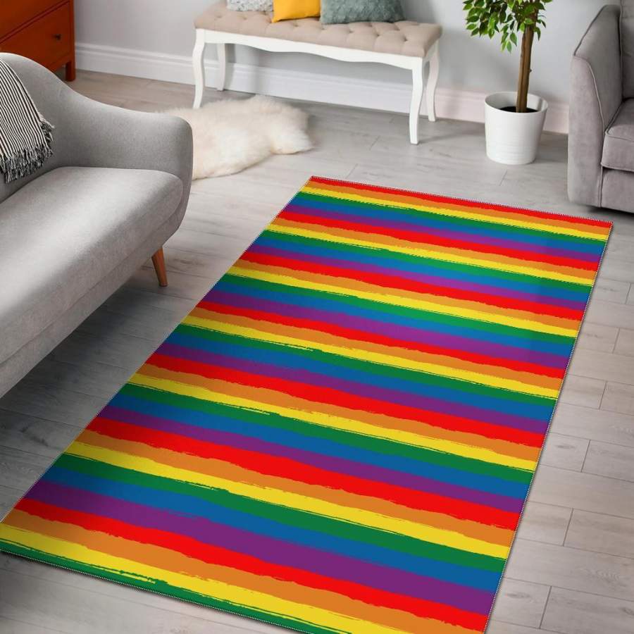 Rainbow Flag Lgbt Patterm Print Area Rug  Chussin | Home Decor Easily