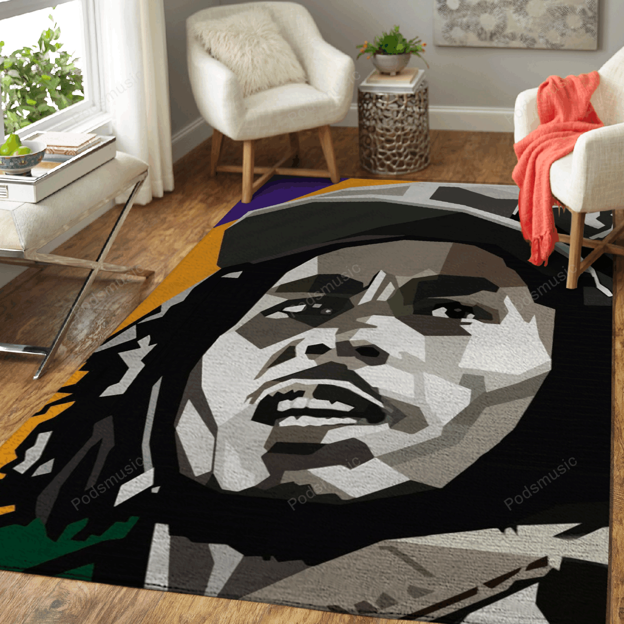 Rasta Man Music Art For Fans Area Rug Regtangle  Chussin | Home Decor Easily