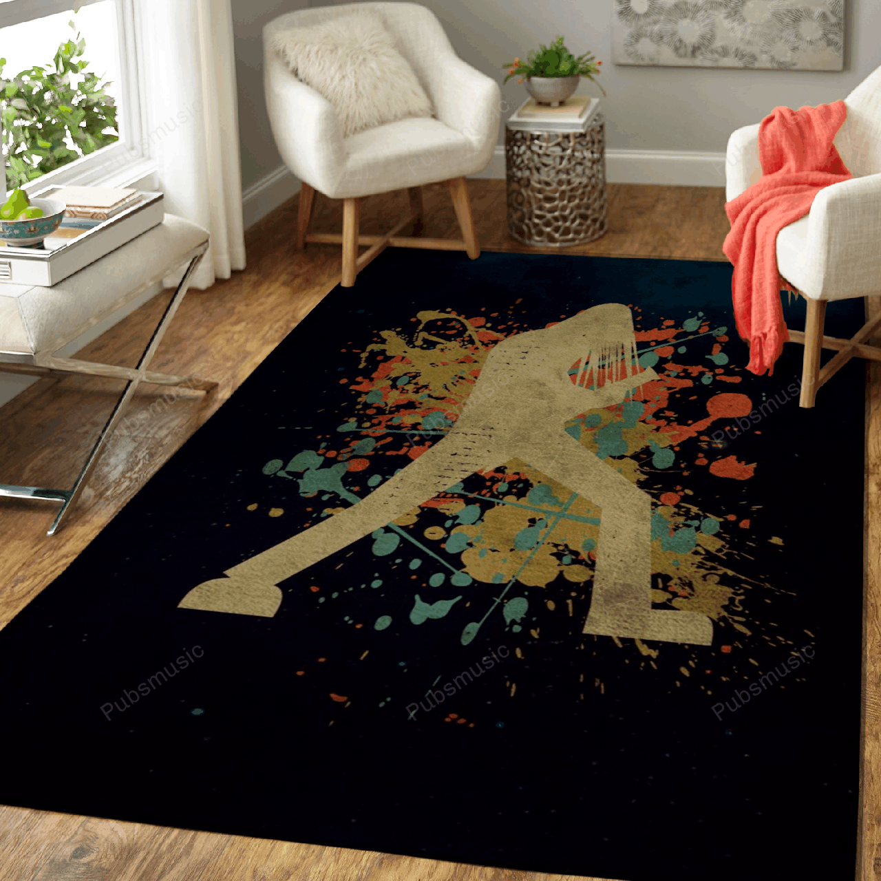 Retro Guitar Player Music Art For Fans Area  Chussin | Home Decor Easily
