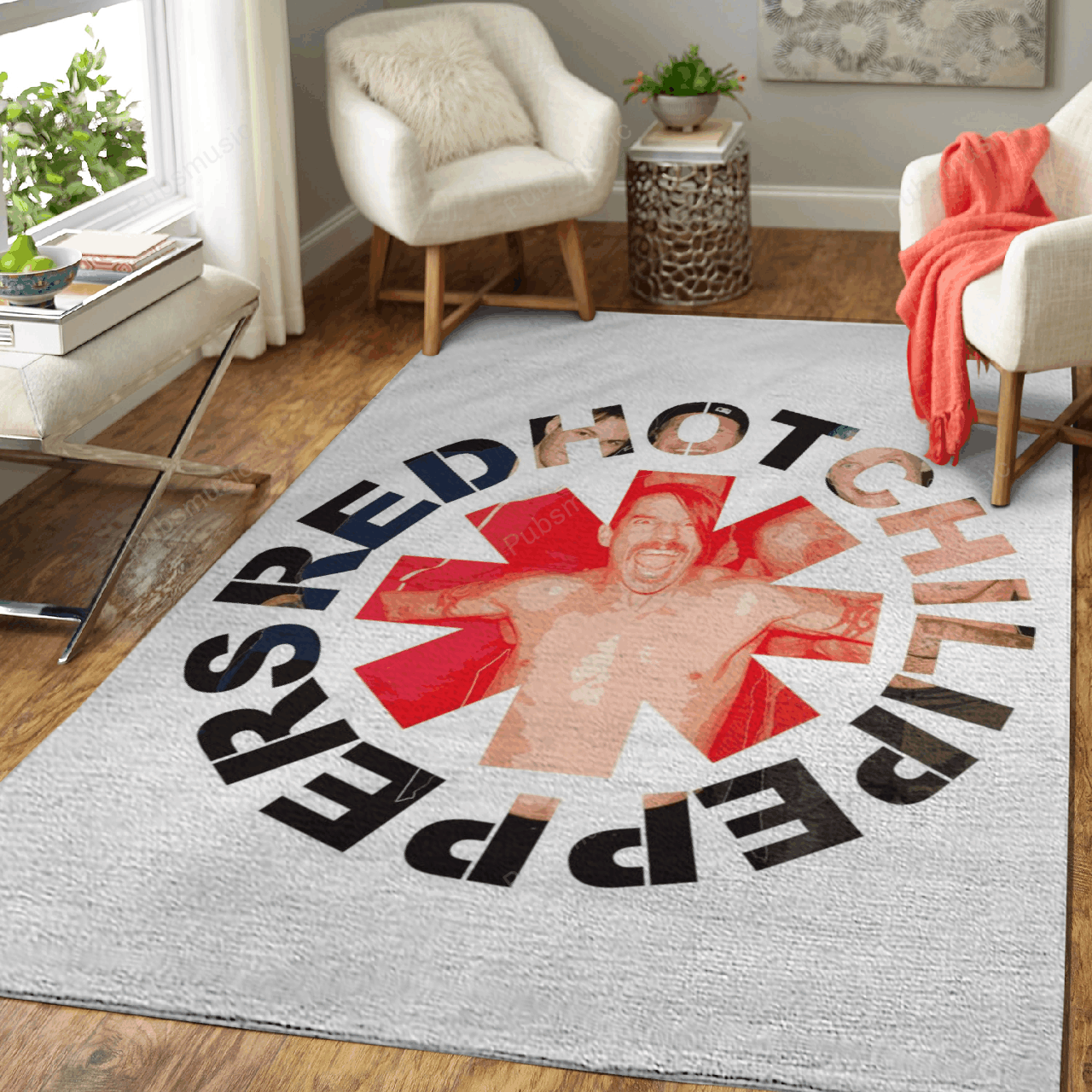 Rhcp 1 Music Artwork Art For Fans Area Rug Regtangle  Chussin | Home Decor Easily