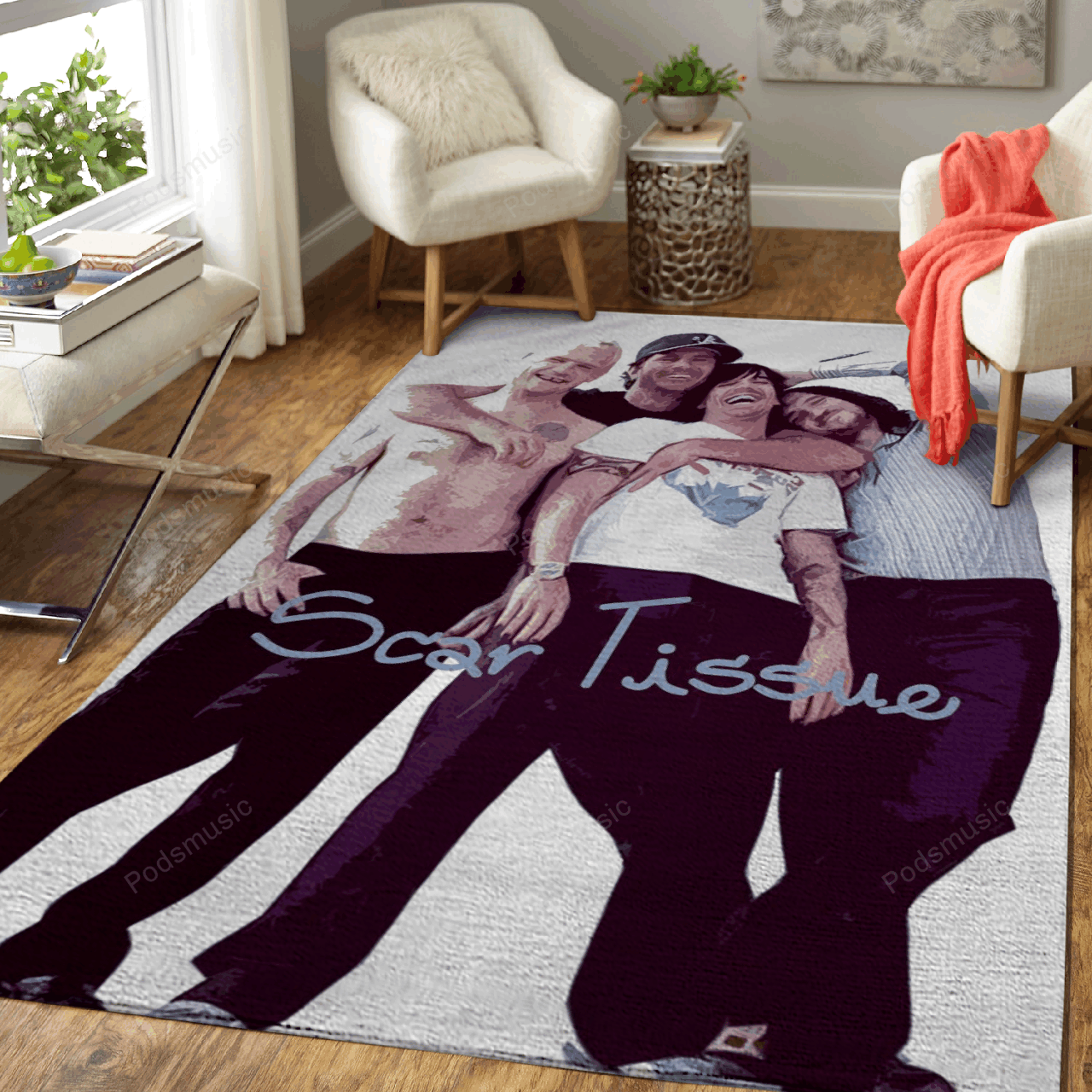 Rhcp 2 Music Artwork Art For Fans Area Rug Regtangle  Chussin | Home Decor Easily