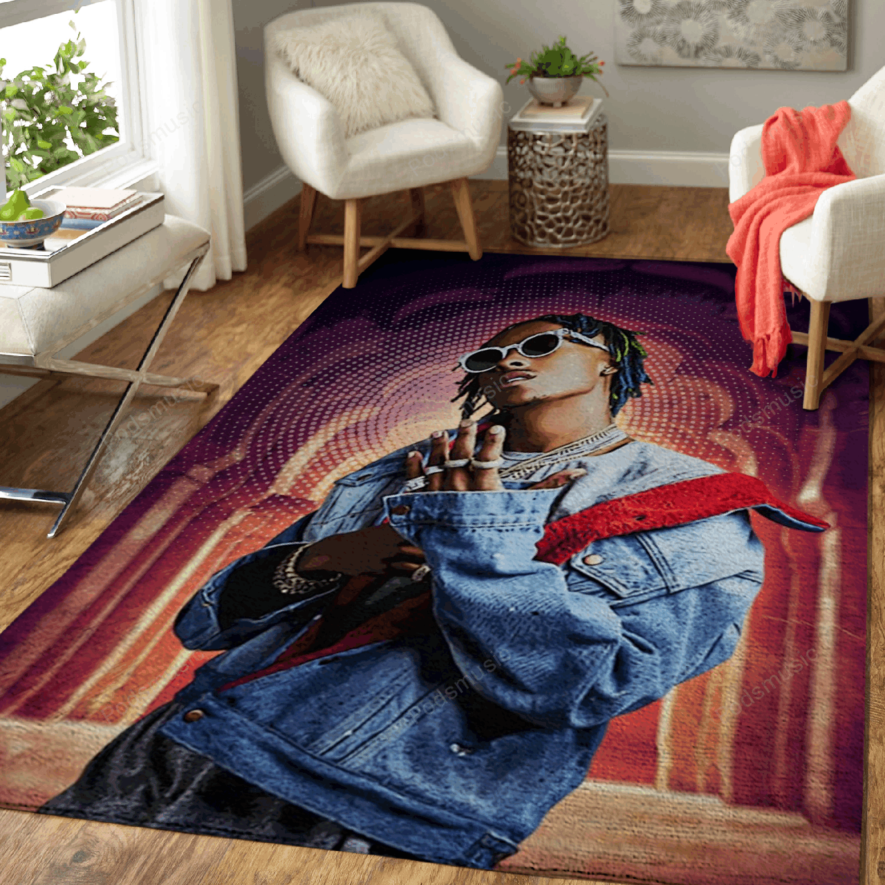 Rich The Kid Rap Music Art For Fans Area Rug Regtangle  Chussin | Home Decor Easily