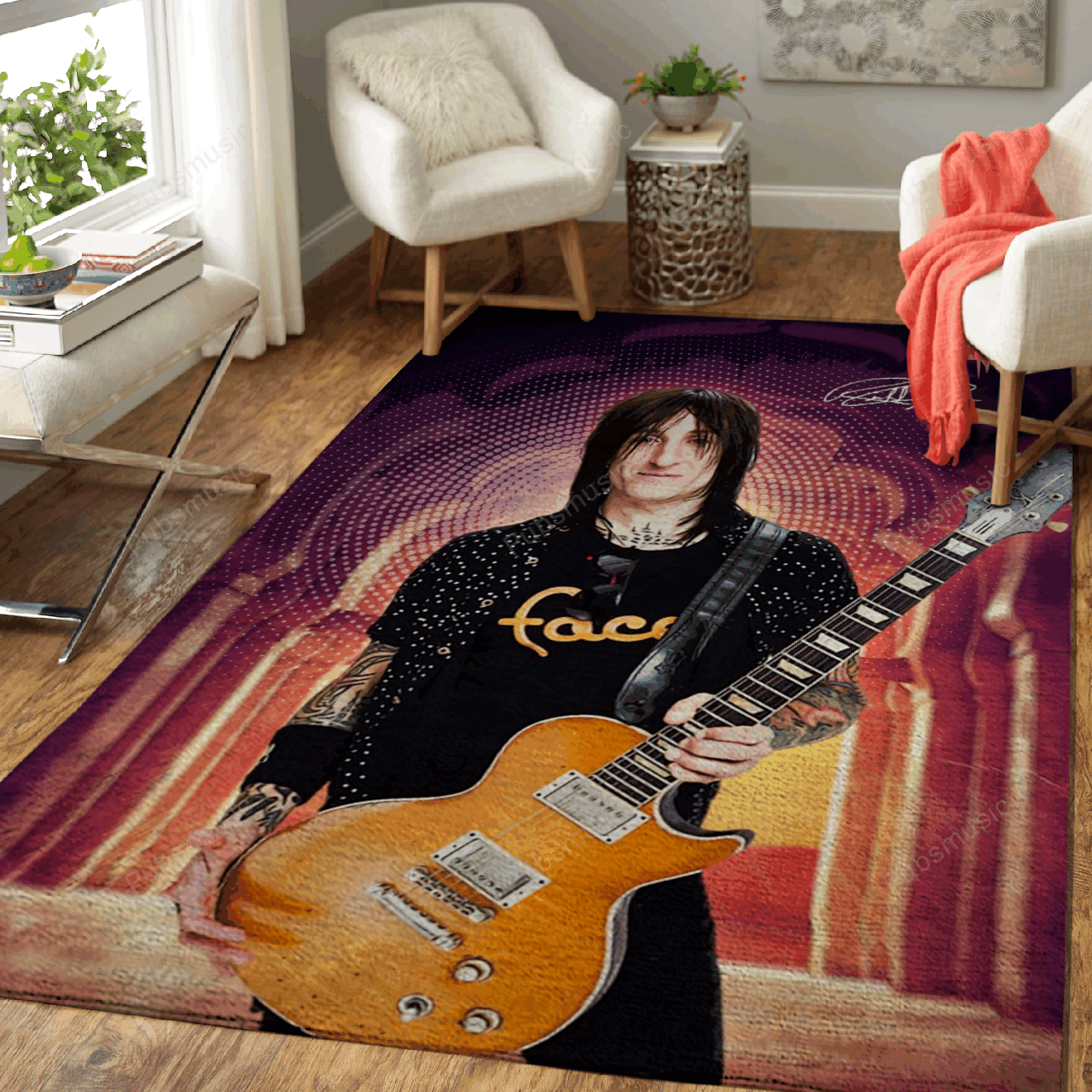 Richard Fortus Music Art For Fans Area Rug Regtangle  Chussin | Home Decor Easily