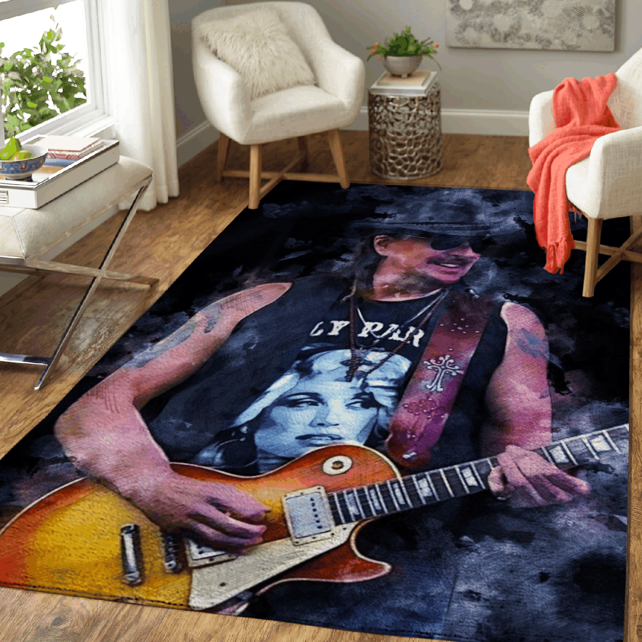 Richie Sambora Bon Jovi Music B Art For Fans Area Rug Area Rug Regtangle  Chussin | Home Decor Easily