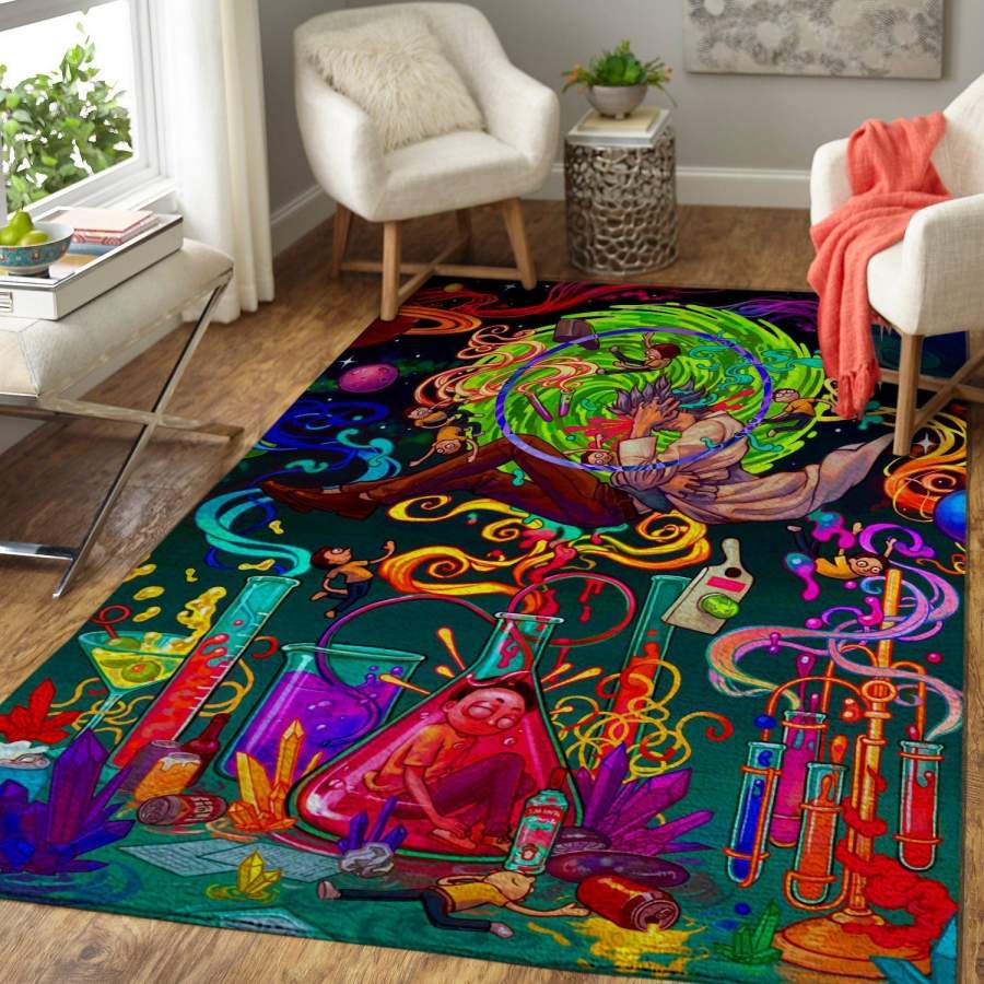 Rick And Morty Area Rug Chaos Colorful Movie Ofd 1910122  Chussin | Home Decor Easily