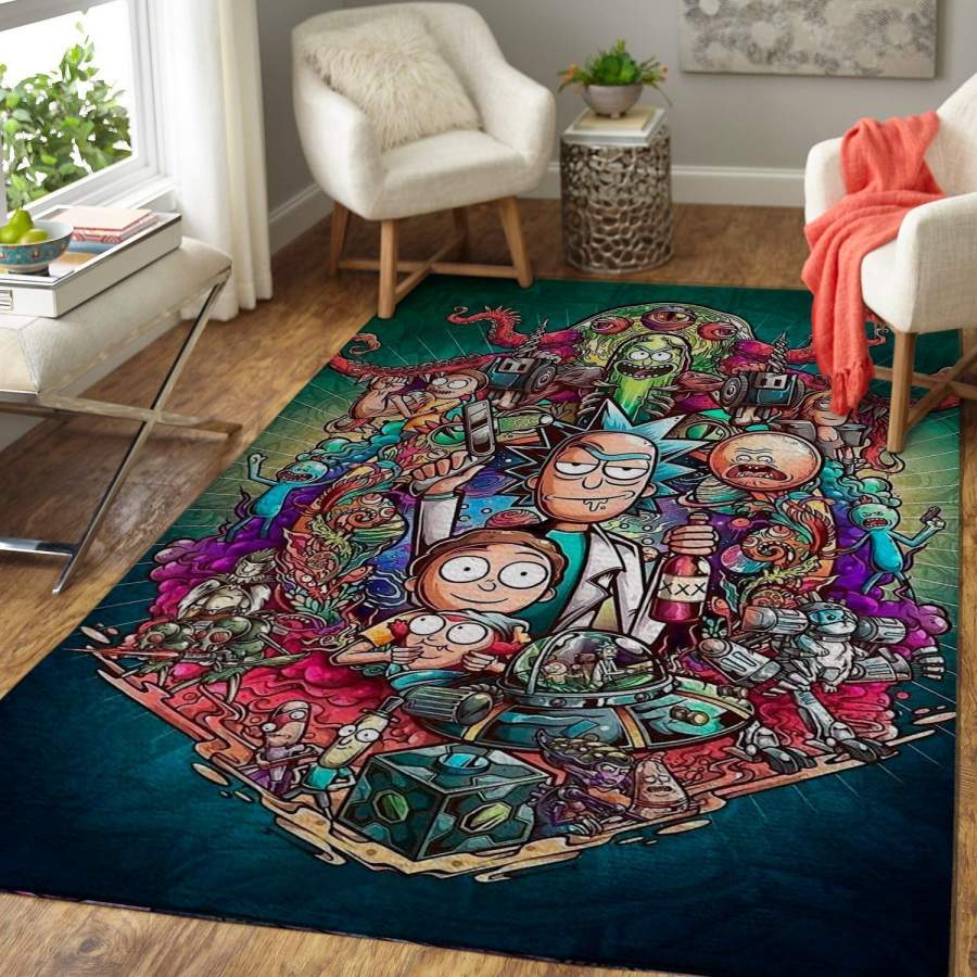 Rick And Morty Area Rug Movie Ofd 1910125  Chussin | Home Decor Easily
