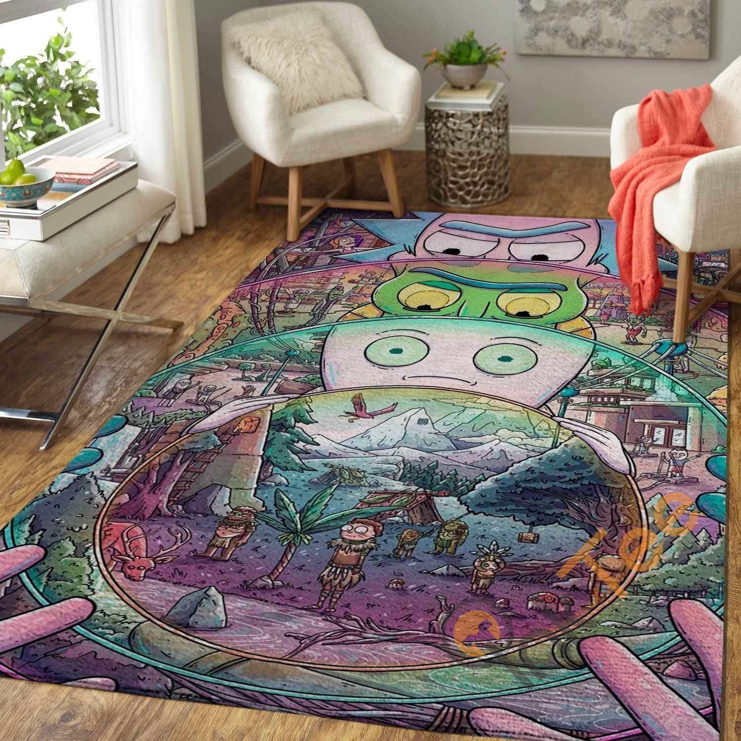 Rick Morty Area Rug -  Chussin | Home Decor Easily