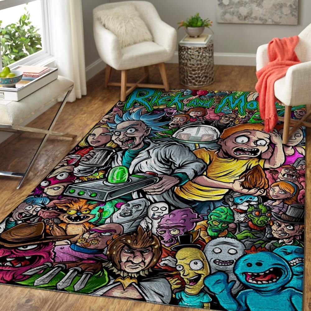 Rick & Morty Area Rug Movie Rug Regtangle V11336  Chussin | Home Decor Easily