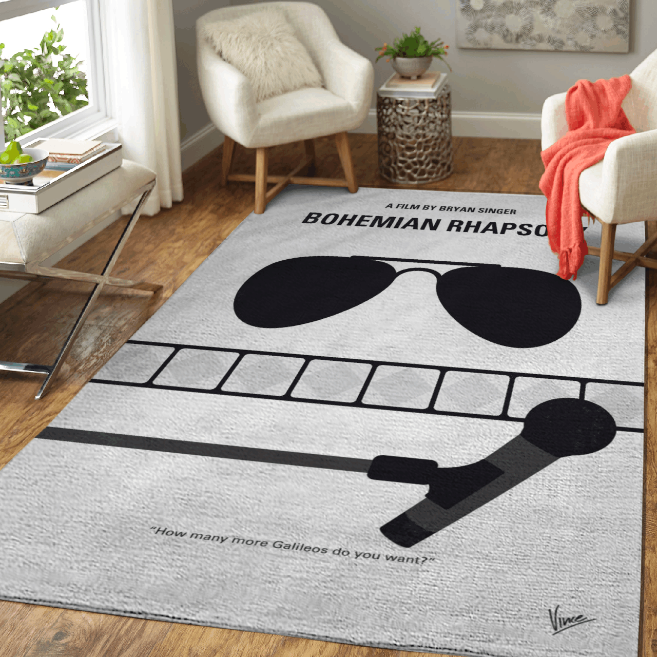 Rock B Queen Lead Singer Freddie Mercury Area Rug Area Rug Regtangle  Chussin | Home Decor Easily