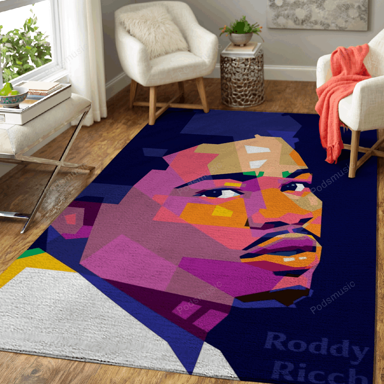 Roddy Ricch Wpap Music Art For Fans Area Rug Regtangle  Chussin | Home Decor Easily