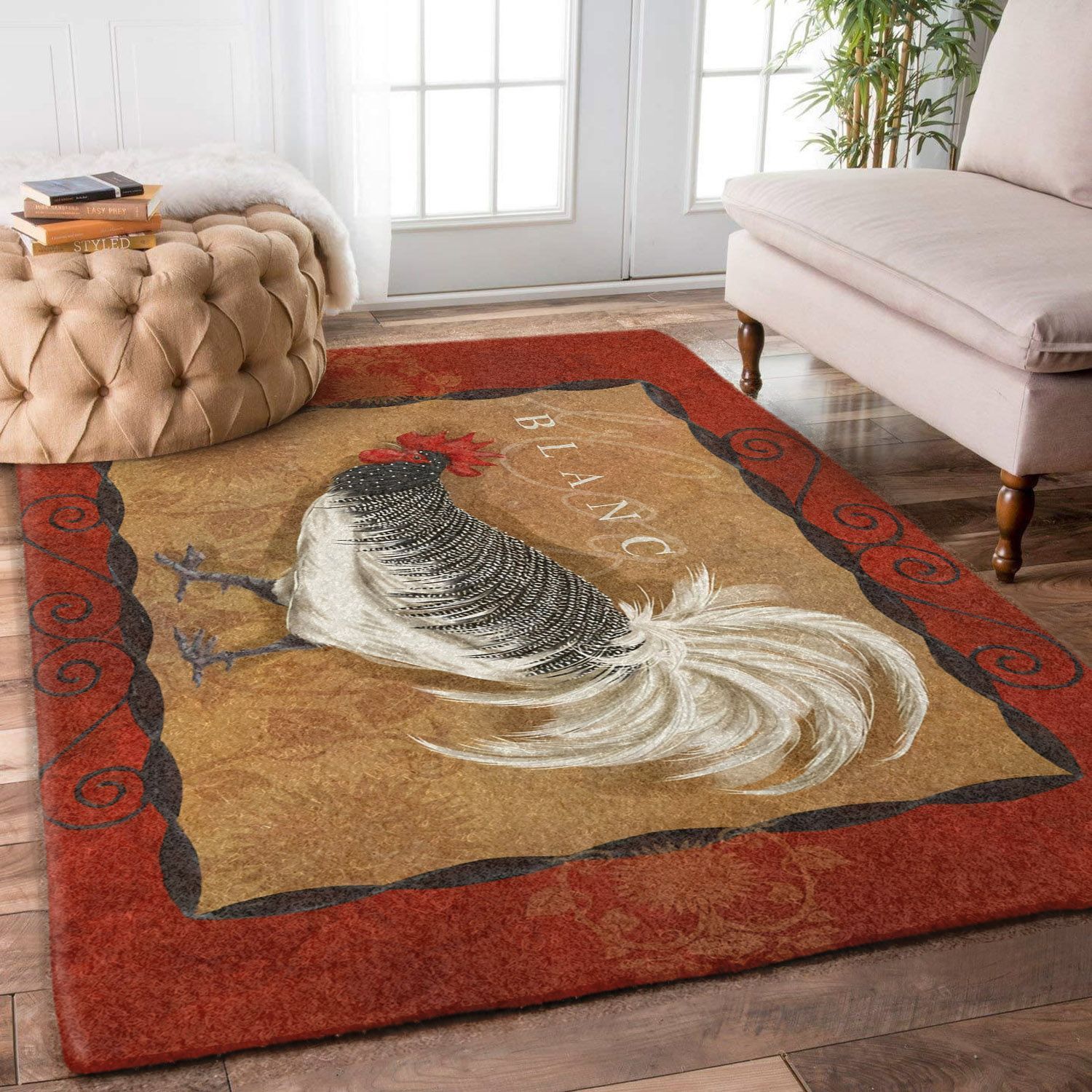 Rooster Blanc TN1312142M Rug -  Chussin | Home Decor Easily