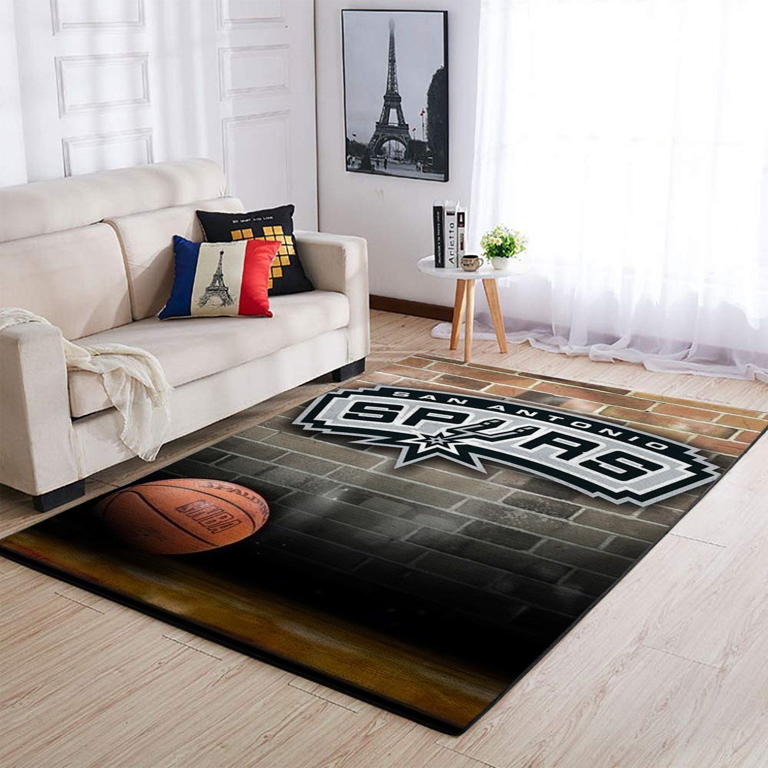 San Antonio Spurs Area Rug Nba Basketball Team Logo V1712  Chussin | Home Decor Easily