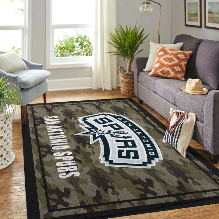 San Antonio Spurs Area Rug Nba Basketball Team Logo V1731  Chussin | Home Decor Easily
