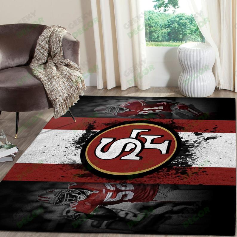San Francisco 49Ers Super Bowl Football Area Rug The Us V7 Chussin | Home Decor Easily