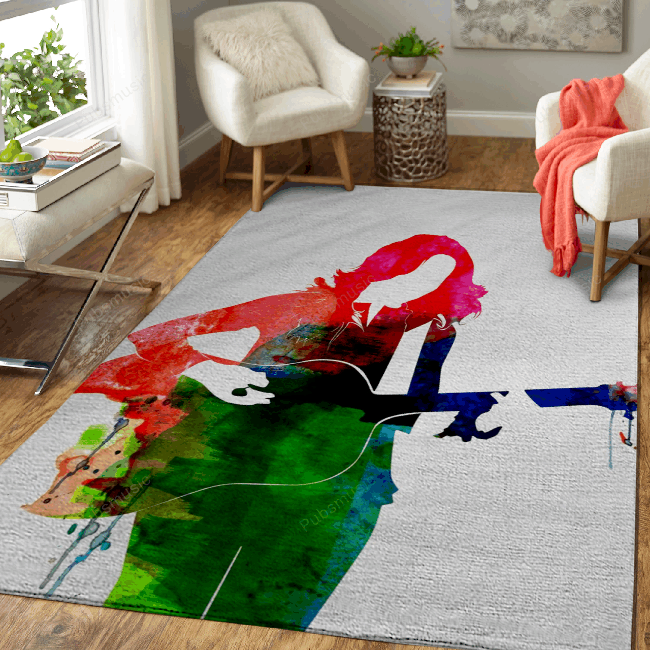 Sheryl Watercolor Music Legends Art For Fans Area Rug Regtangle  Chussin | Home Decor Easily