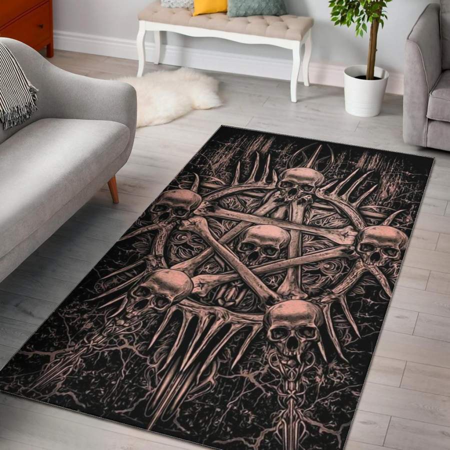 Skull Area Rug 01531 Bedroom  Chussin | Home Decor Easily
