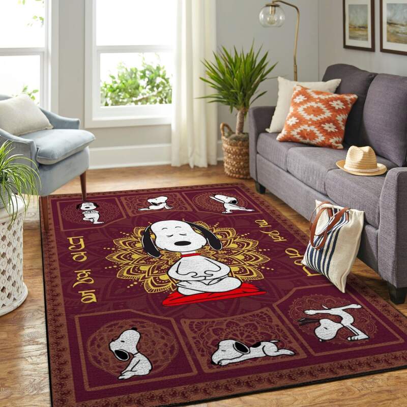 Snoopy Yoga Area Rug - Chussin | Home Decor Easily