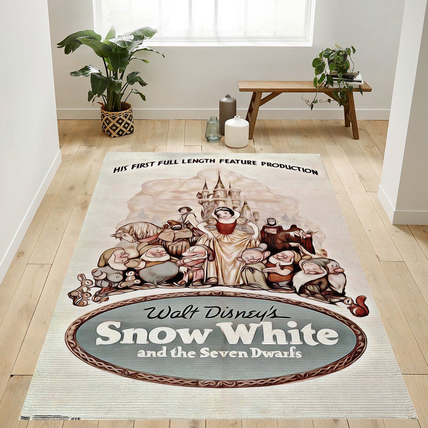 Snow White And The Seven Dwarfs Rug – Custom Size And Printing - Chussin | Home Decor Easily