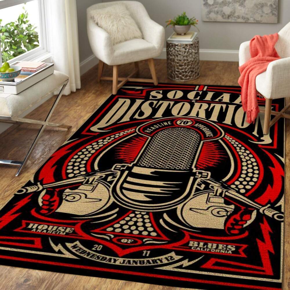 Social Distortion Band Area Rug Music Ofd 191012 Area Chussin | Home Decor Easily