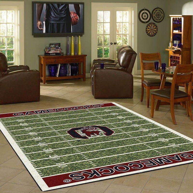 South Carolina Gamecocks Field Area Rug Football Team Logo V17234 | Home Decor Easily
