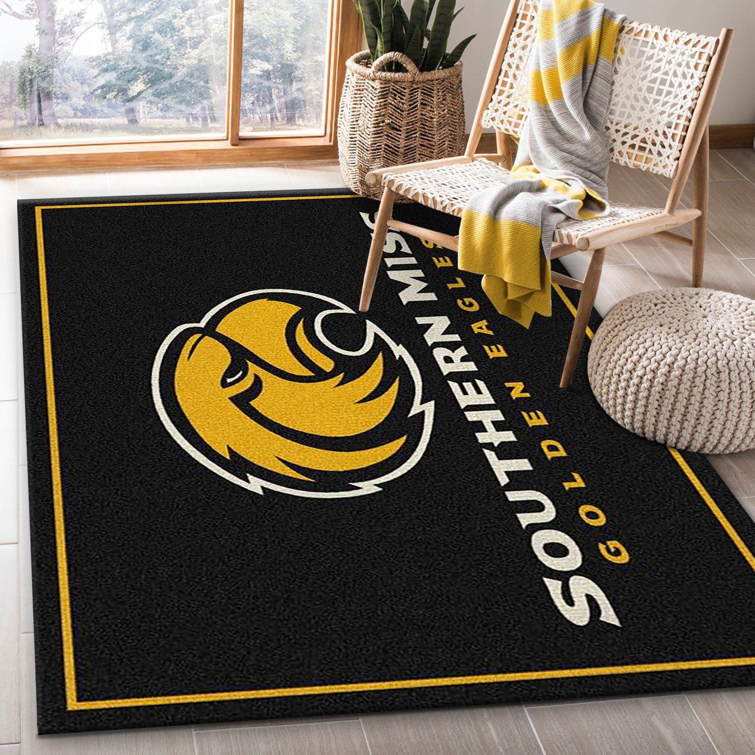 Southern Miss Golden Eagles Rug – Custom Size And Printing -  Chussin | Home Decor Easily
