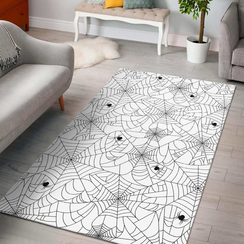 Spider Web Cobweb Pattern White Background Dhcdhc Dt1910 Rug  Chussin | Home Decor Easily