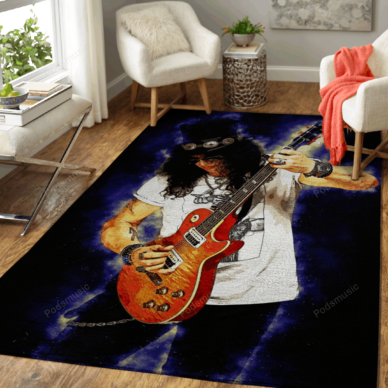 Spirit Of Saul Hudson Spirit Of Music Art For Fans Area Rug Regtangle  Chussin | Home Decor Easily
