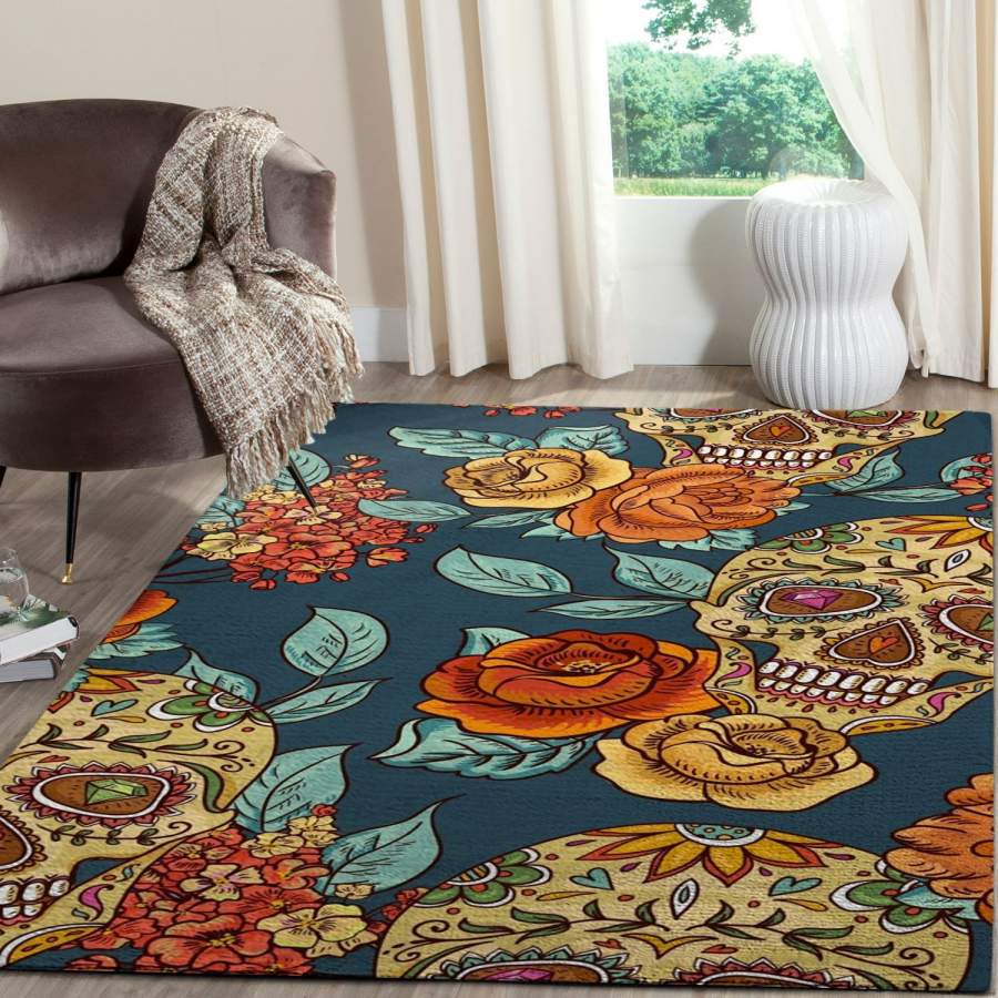 Sugar Skulls Area Rug Bedroom  Chussin | Home Decor Easily