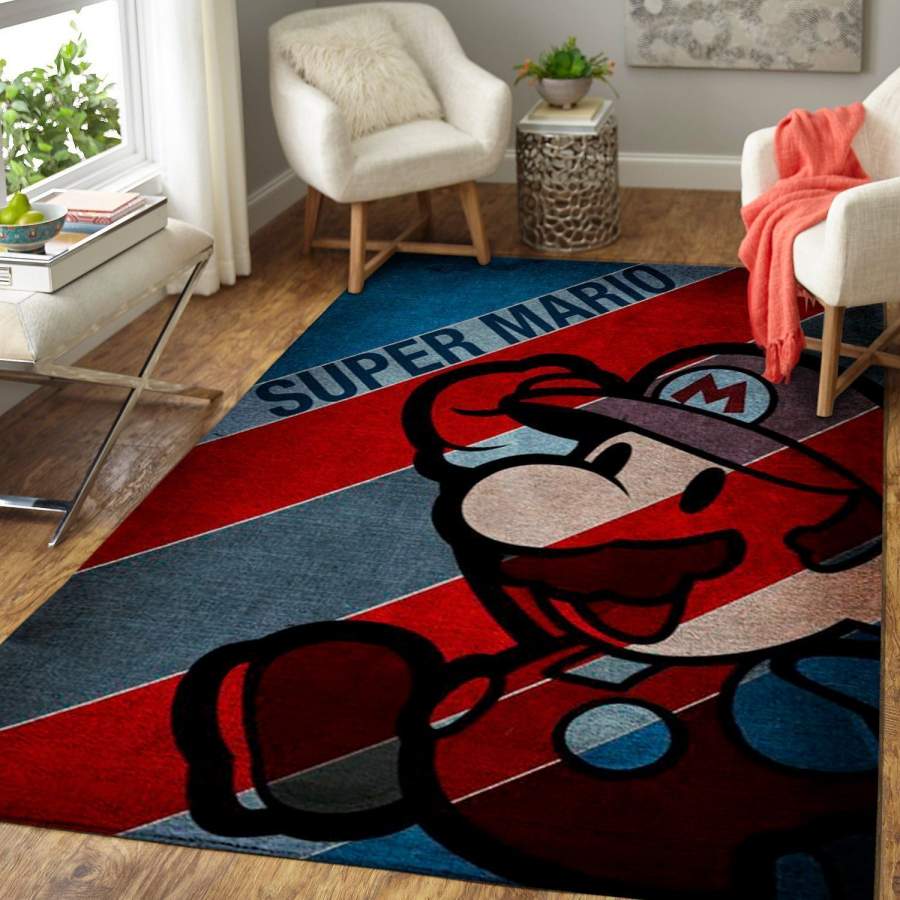 Super Mario Area Rug Nintendo Video Game Gfd 1910131 Chussin | Home Decor Easily