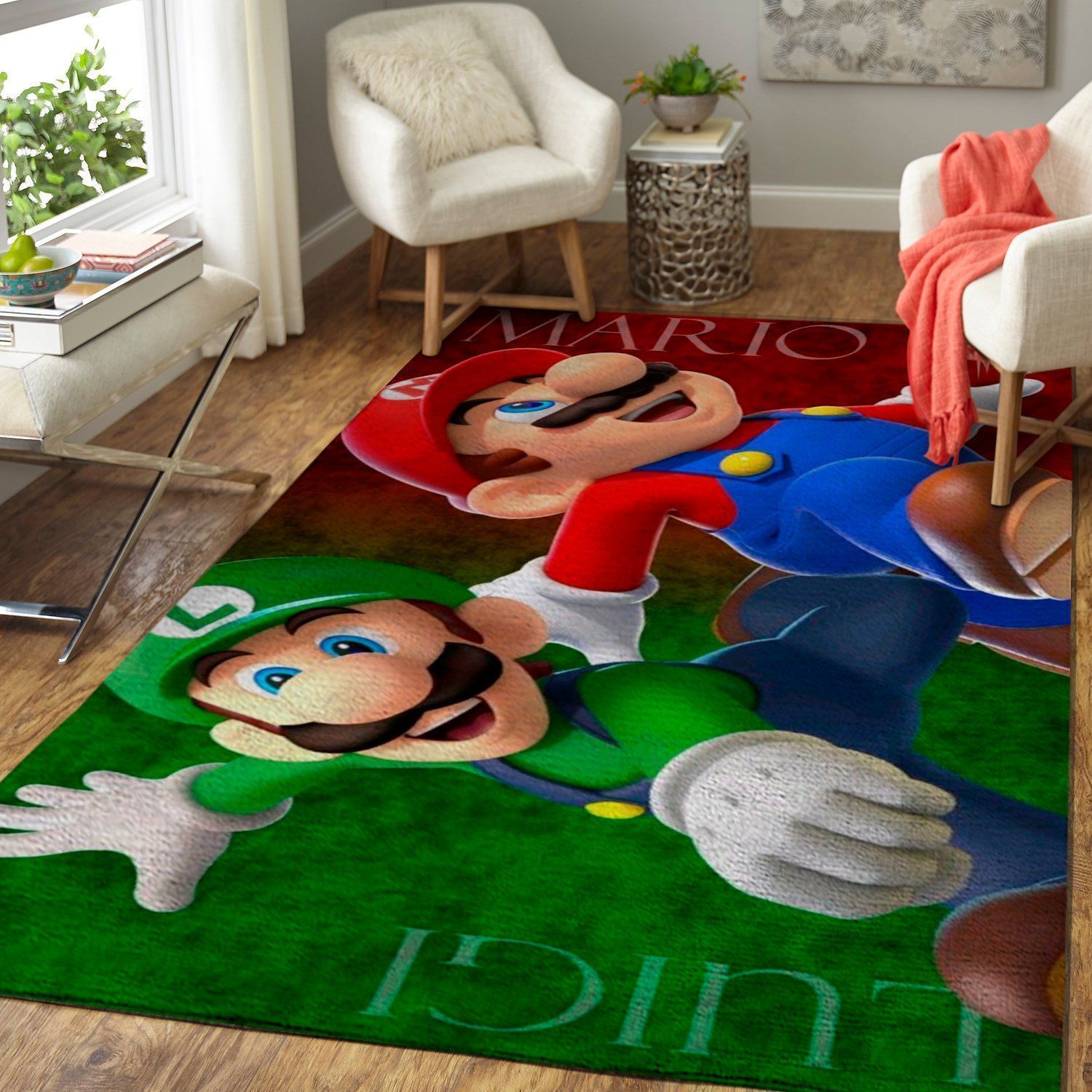 Super Mario Bros. Area Rug Nintendo Video Game Gamer V6623 Chussin | Home Decor Easily