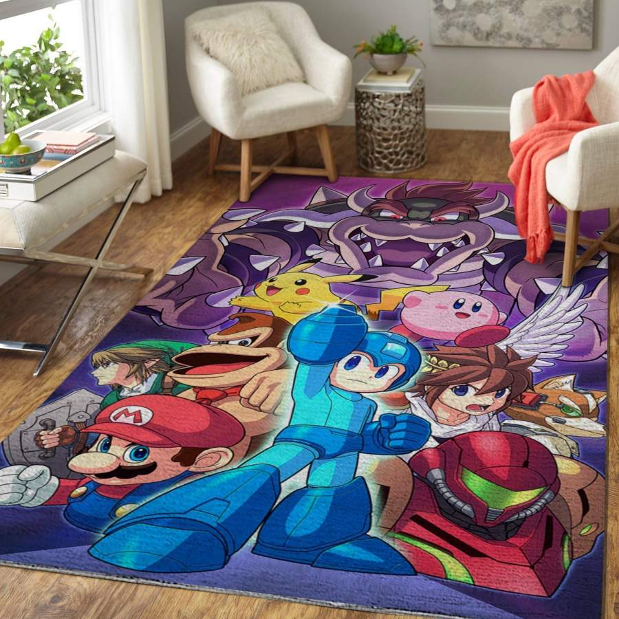 Super Smash Bros. Area Rug Gaming Gfd 3110191  Chussin | Home Decor Easily