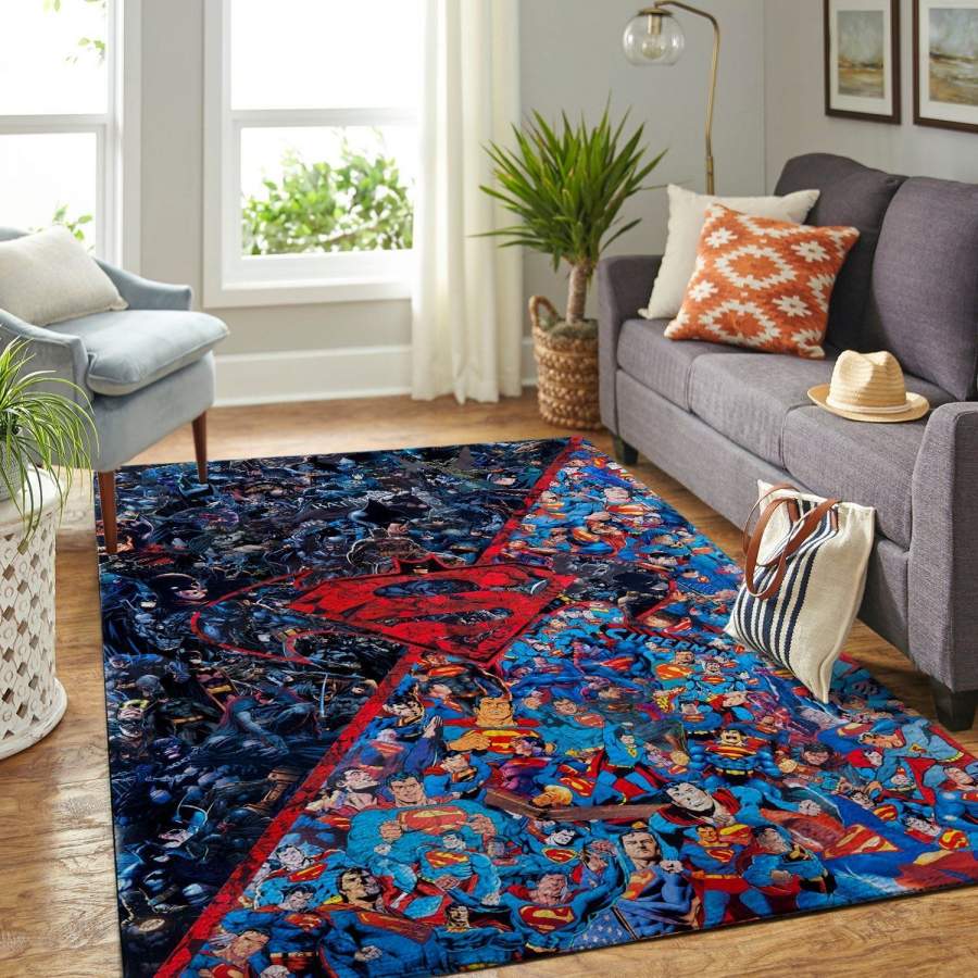 Superman Area Rug Superhero Movie Ofd 190904  Chussin | Home Decor Easily