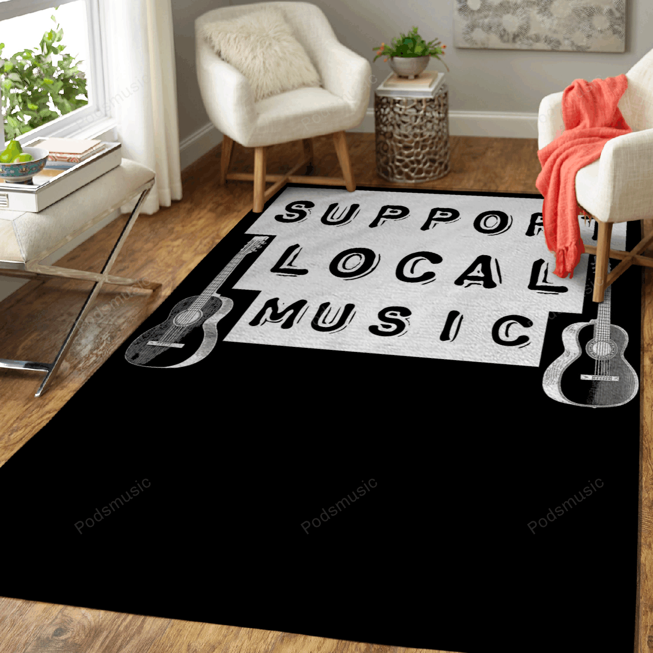 Support Local Music Music Art For Fans Area Rug Regtangle  Chussin | Home Decor Easily