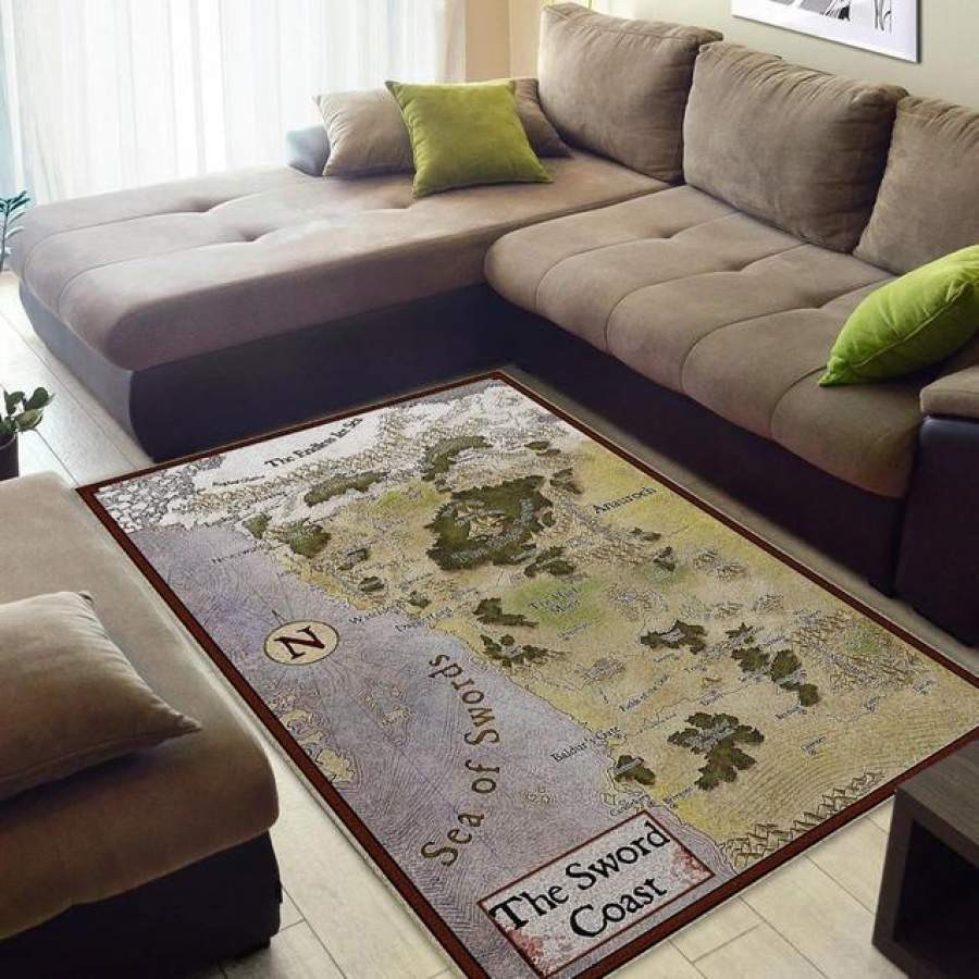 Sword Coast Map Area Rug Bedroom Chussin | Home Decor Easily