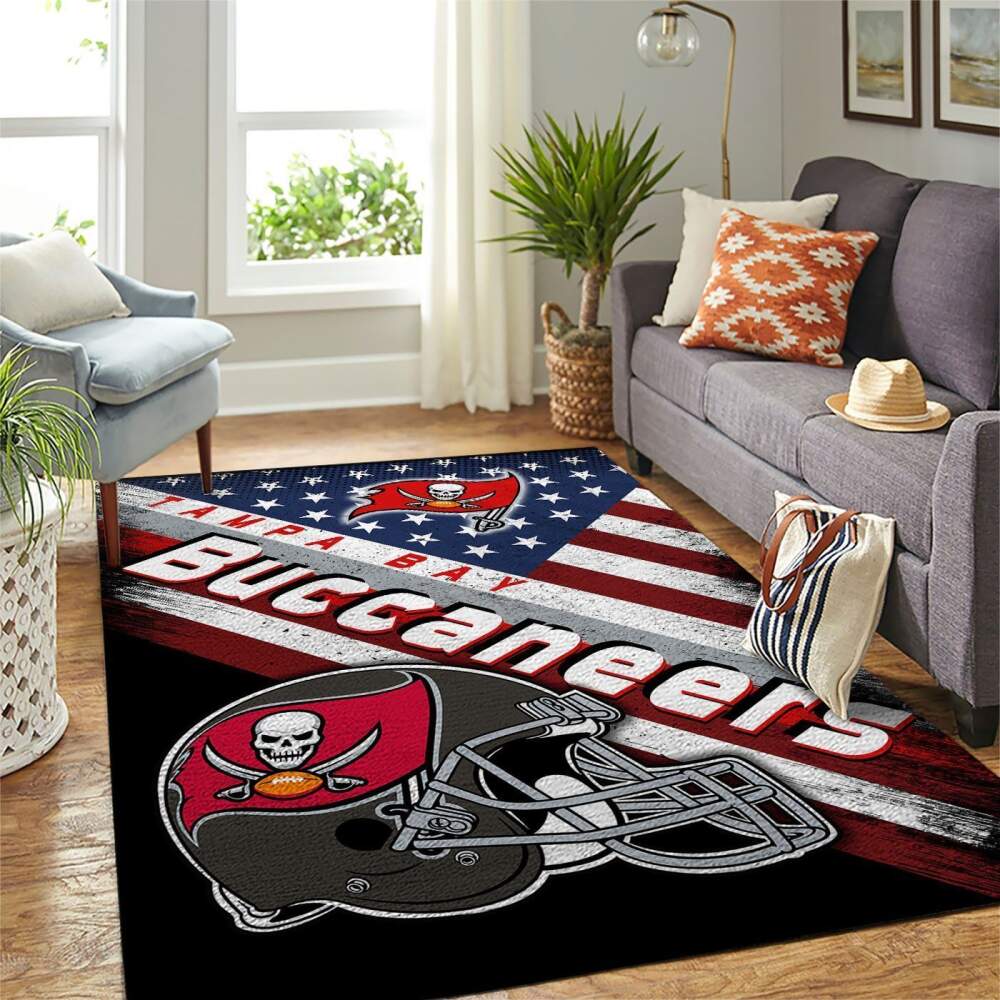 Tampa Bay Buccaneers Nfl Area Rugs Team Logo American Flag Style Sports  Chussin | Home Decor Easily