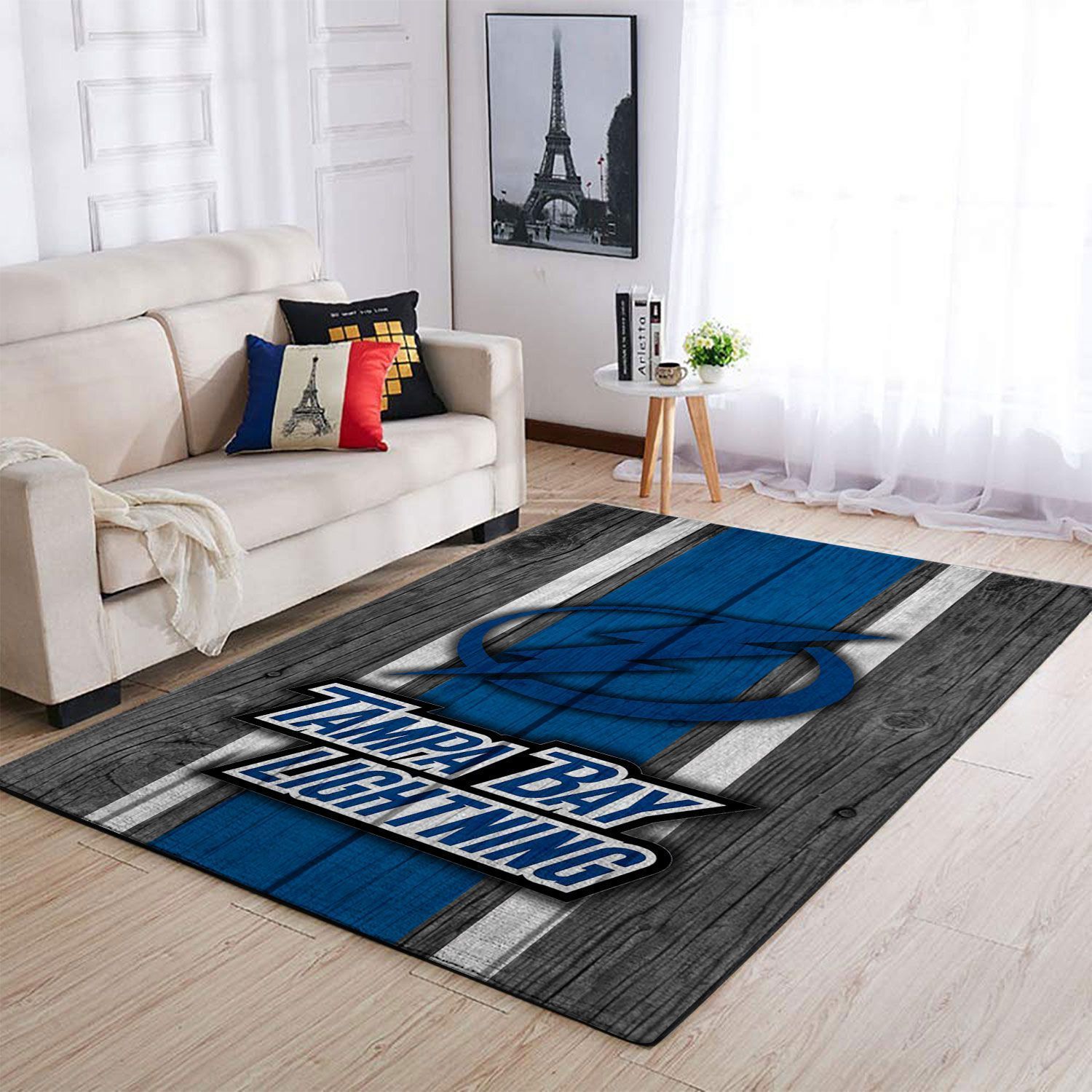 Tampa Bay Lightning Nhl Area Team Logo Sports Rug Regtangle  Chussin | Home Decor Easily