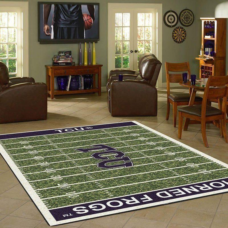 Tcu Horned Frogs Field Area Rug Football Team Logo | Home Decor Easily