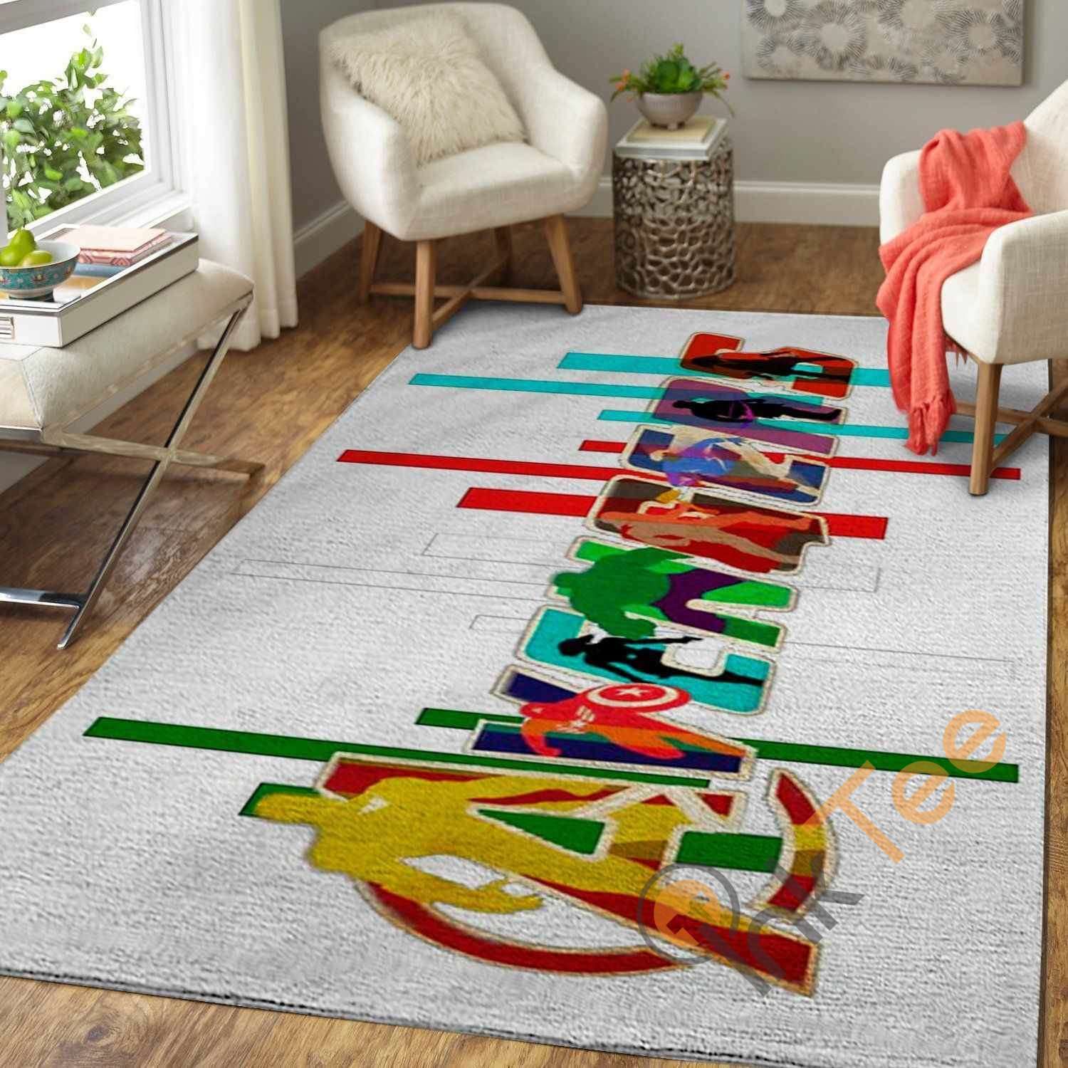 The Avengers Letters Area Rug -  Chussin | Home Decor Easily