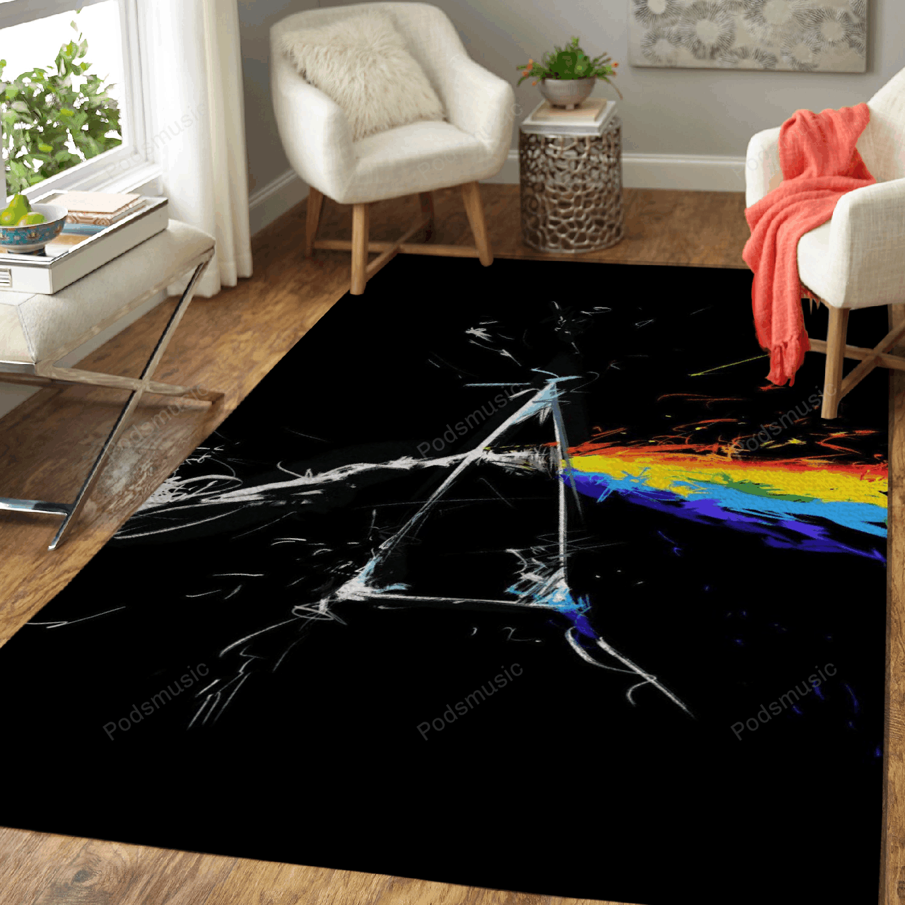 The Dark Side Of The Splatter ! Music Art For Fans Area Rug Regtangle  Chussin | Home Decor Easily