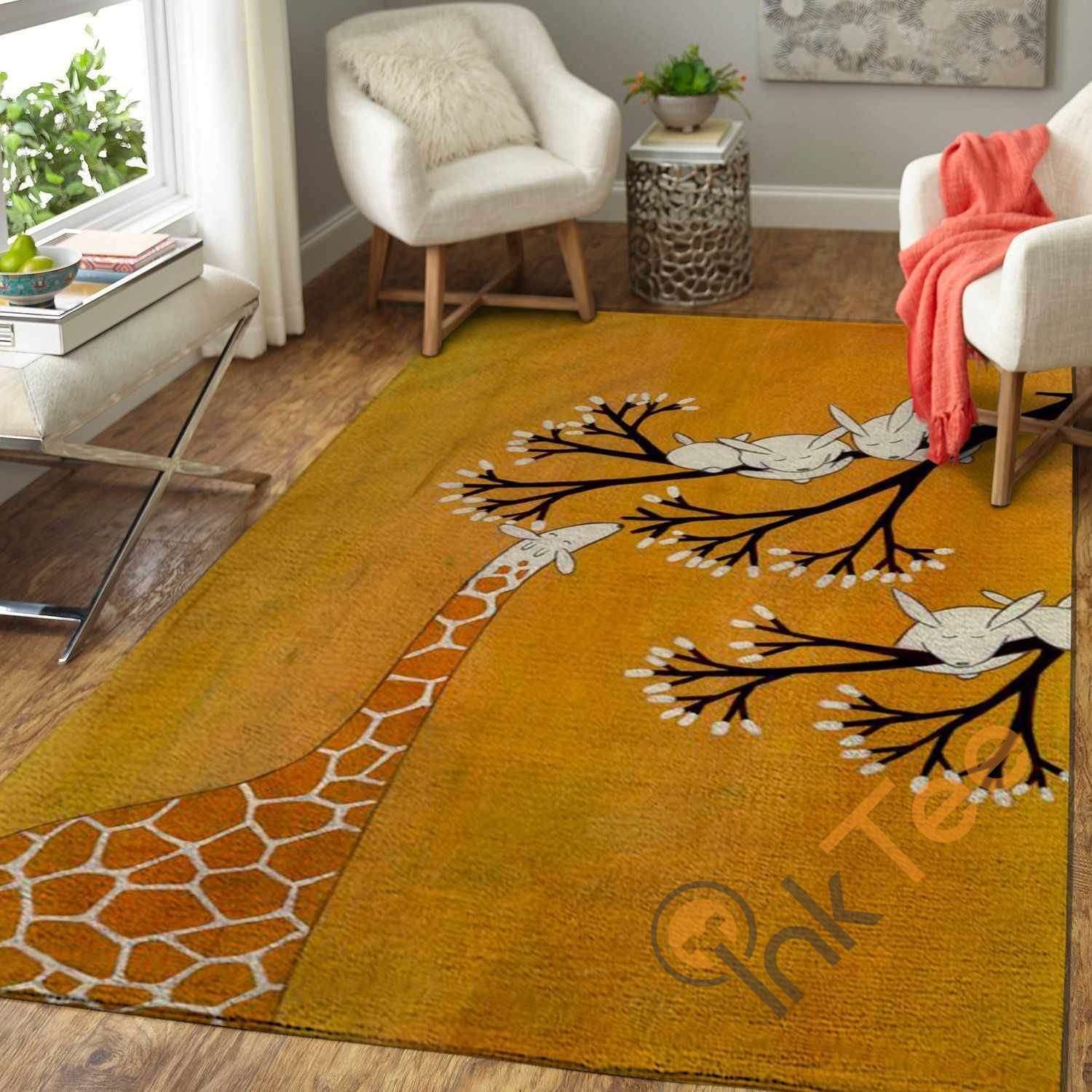 The Giraffe The Bunnies Area Rug -  Chussin | Home Decor Easily