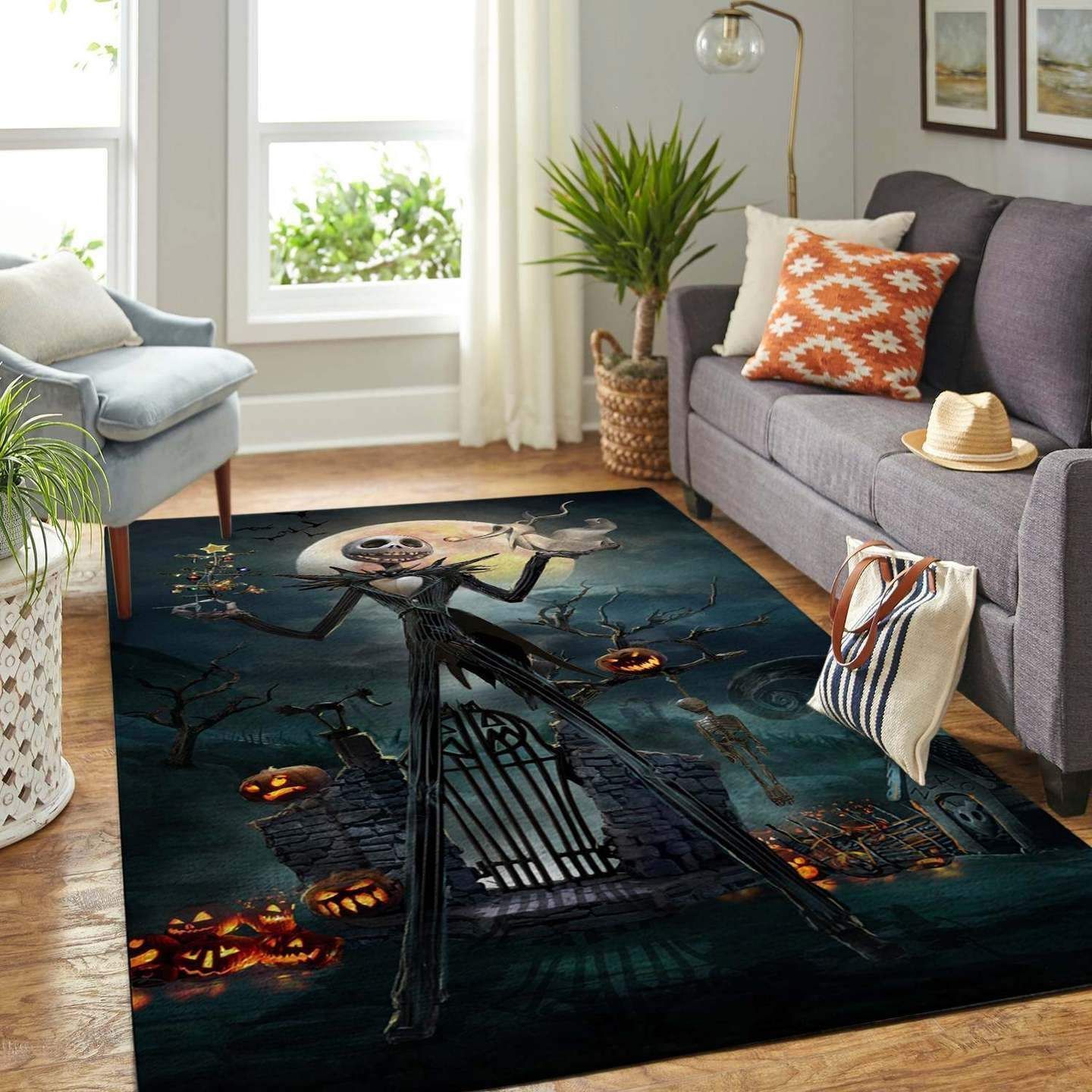 The Nightmare Before Christmas Jack Skellington Area Rug Area  Chussin | Home Decor Easily