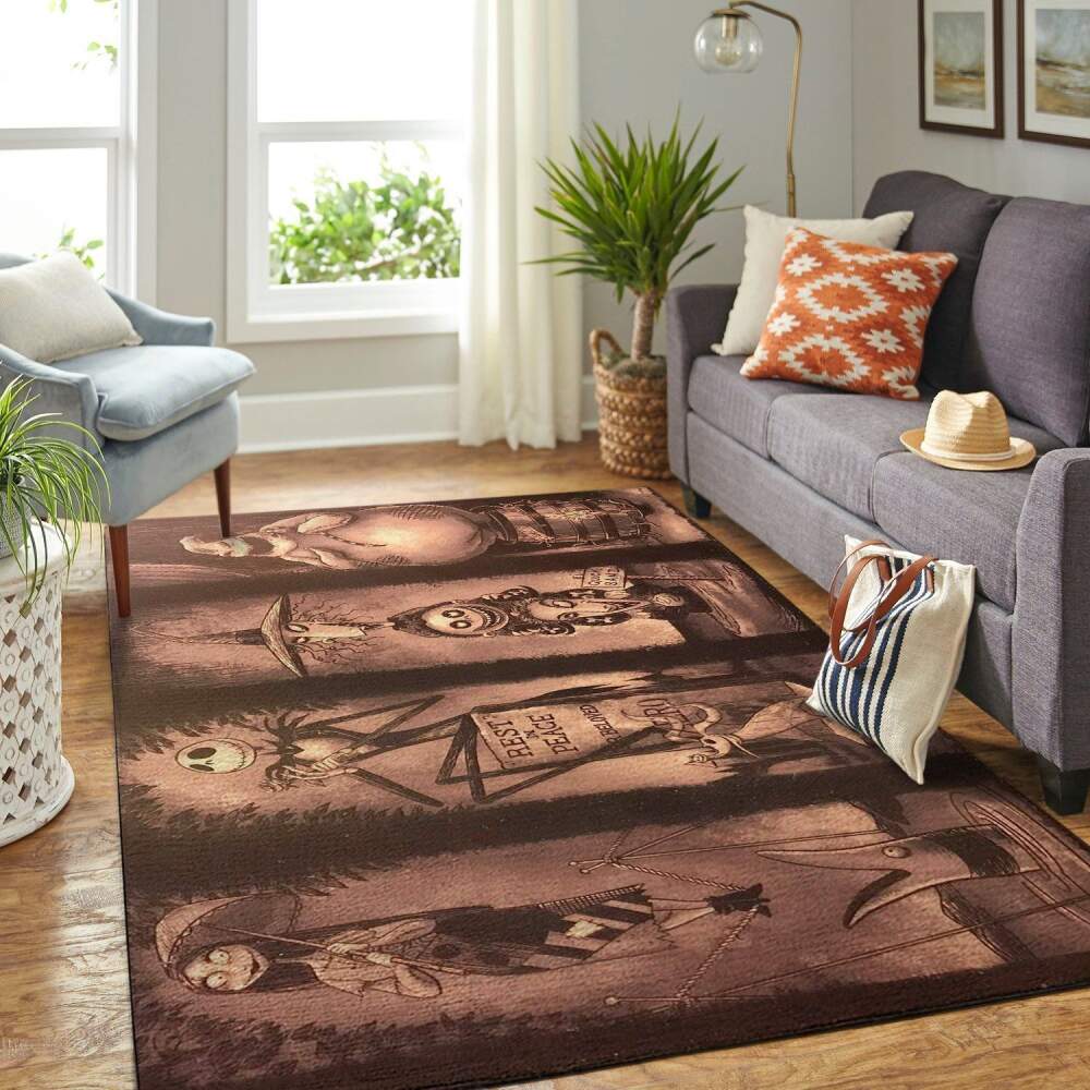 The Nightmare Before Christmas Rug Christmas Halloween Rug Regtangle  Chussin | Home Decor Easily