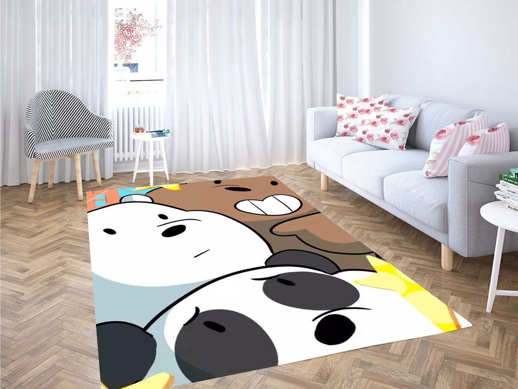 Three We Bare Bears Close Up Living Room Modern Carpet Rug -  Chussin | Home Decor Easily
