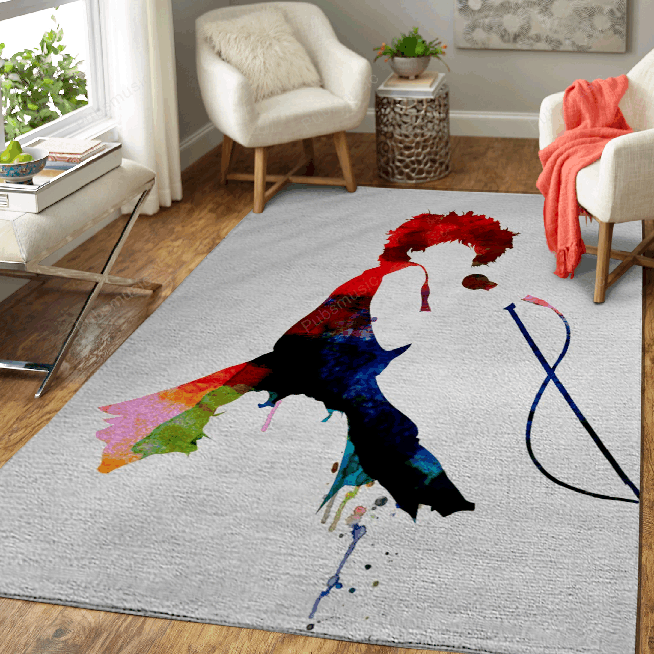 Tina Watercolor Music Legends Art For Fans Area Rug Regtangle  Chussin | Home Decor Easily
