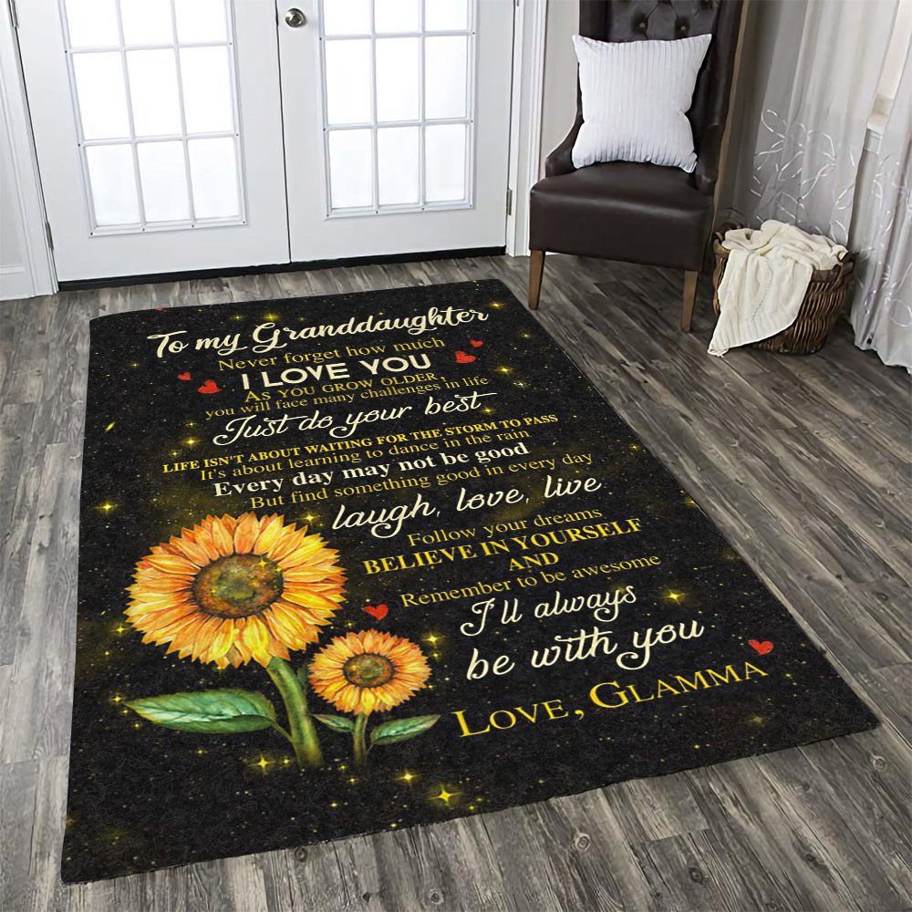 To My Grdaughter I Will Always Be With You Love Me Mom Dhckl1810At Rug  Chussin | Home Decor Easily
