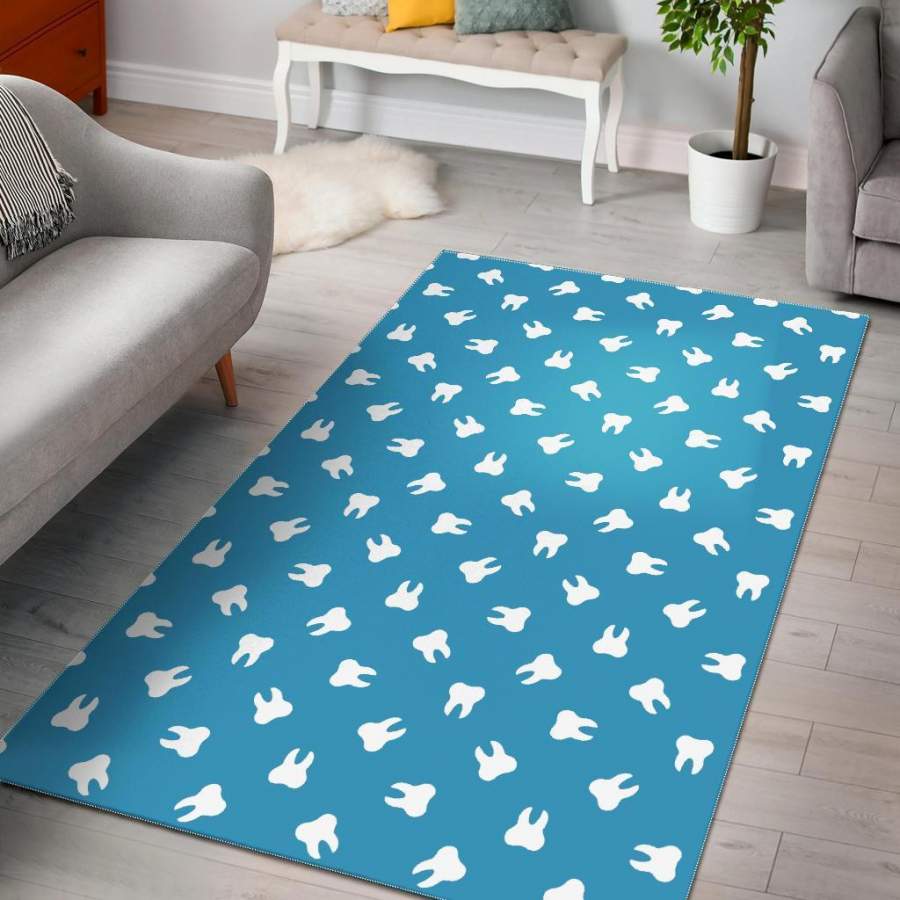Tooth Dentistry Dentist Dental Pattern Print Area Rug  Chussin | Home Decor Easily